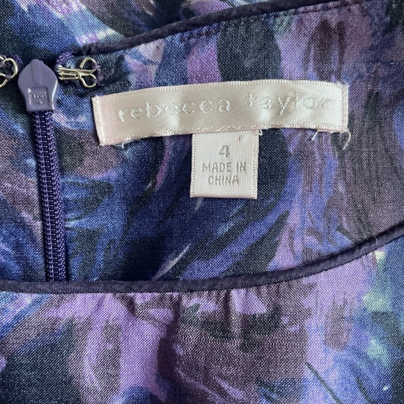 Rebecca Taylor silk with silver appliqués and belt size 4 - Picture 7 of 8